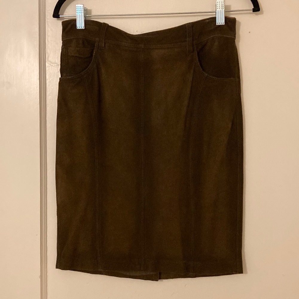 Burberry Suede Pencil Skirt
